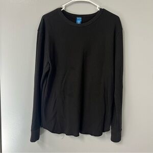 highland outfitters size xl cotton poly  long thermal knit undershirt black